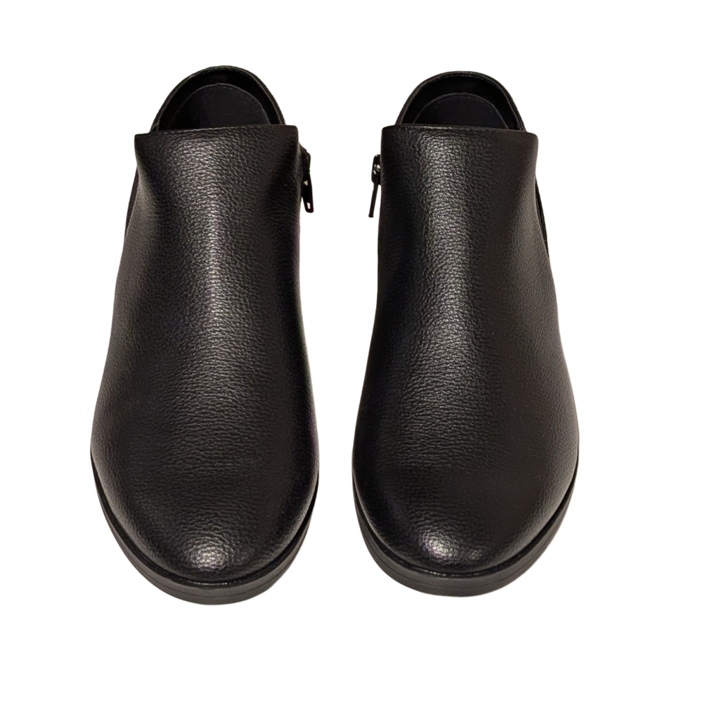 Kensie Black Leather Ankle Booties